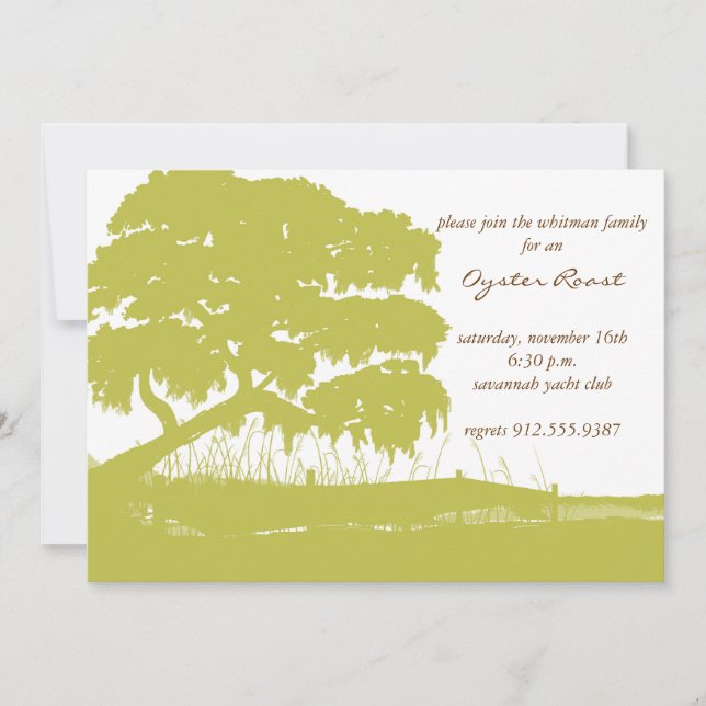 Convite O carvalho drapejado com musgo espanhol pelo (Frente)