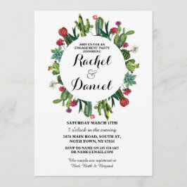 Convite O casal dos cactos da festa do cacto do noivado