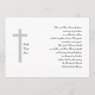 Convite O Casamento Cristão Fé Esperança Amor Cruz 2