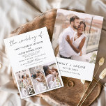 Convite O Casamento da Colagem de Fotos Minimalista Simple<br><div class="desc">O Casamento do Moderno Elegante Quatro (4) Colagem de Fotos e Grande Convocação Minimalista de Casamento. Os cartões de convite para o casamento contêm uma tipografia moderna que é elegante,  simples e moderna para usar depois de você celebrar o dia de casamento simples e minimalista.</div>