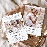 Convite O Casamento da Colagem de Fotos Minimalista Simple<br><div class="desc">O Casamento do Moderno Elegante Quatro (4) Colagem de Fotos e Grande Convocação Minimalista de Casamento. Os cartões de convite para o casamento contêm uma tipografia moderna que é elegante,  simples e moderna para usar depois de você celebrar o dia de casamento simples e minimalista.</div>