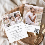 Convite O Casamento da Foto QR code Wedding<br><div class="desc">O Casamento do Código QR Elegante Moderno,  Quatro (4) Colagem de Fotos e Grande Convite Minimalista de Casamento de Data. Os cartões de convite para o casamento contêm uma tipografia moderna que é elegante,  simples e moderna para usar depois de você celebrar o dia de casamento simples e minimalista.</div>