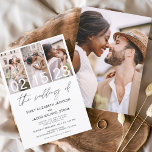 Convite O Casamento da Foto Simples Branco Minimalista<br><div class="desc">O Casamento do Moderno Elegante Quatro (4) Colagem de Fotos e Grande Convocação Minimalista de Casamento. Os cartões de convite para o casamento contêm uma tipografia moderna que é elegante,  simples e moderna para usar depois de você celebrar o dia de casamento simples e minimalista.</div>