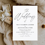 Convite O Casamento da Tipografia Elegante Negra Branca<br><div class="desc">O Casamento de Primavera de Casamento Negro e Branco ou os Convites de Casamento de Verão - inclui uma bela e elegante tipografia escrita com uma cor simples e clássica moderna para a celebração especial do dia do Casamento.</div>