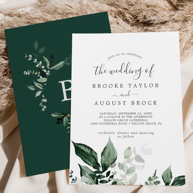 Convite O Casamento Da Verdura Esmeralda (Emerald Greenery The Wedding Of Invitation)