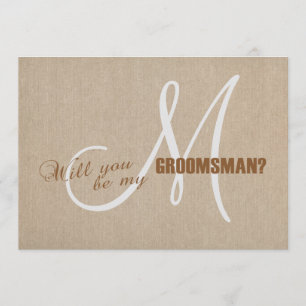 Convite O Casamento De Canvas De Linen É Meu Padrinho de