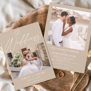Convite O Casamento de Duas Fotografias Terracotta