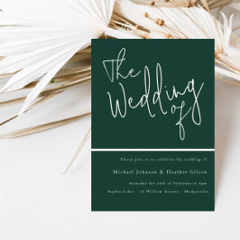 Convite O Casamento de Emerald Green Modern Wedding