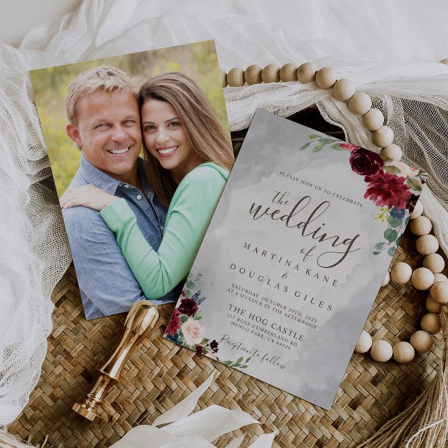 Convite O Casamento De Flores Clássicas Do Rico (Criador carregado)