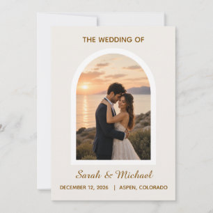 Convite 'O Casamento de' Foto do Arco Moderno Salve a Data