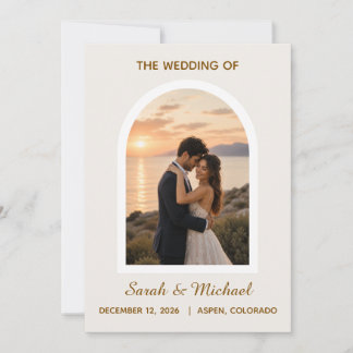Convite 'O Casamento de' Foto do Arco Moderno Salve a Data