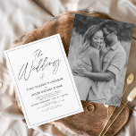 Convite O Casamento de Imagem Negra Branca Elegante<br><div class="desc">O Primavera de Casamento Negro e Branco ou a Foto de Casamento de Verão ou Convites de Imagens - inclui uma bela e elegante tipografia de roteiro com uma cor moderna,  simples e clássica,  para a celebração especial do dia do Casamento.</div>