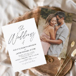 Convite O Casamento de Imagem Negra Branca Elegante<br><div class="desc">O Primavera de Casamento Negro e Branco ou a Foto de Casamento de Verão ou Convites de Imagens - inclui uma bela e elegante tipografia de roteiro com uma cor moderna,  simples e clássica,  para a celebração especial do dia do Casamento.</div>