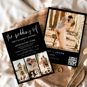 Convite O Casamento do Código de QR Minimalista Simples