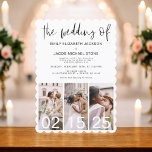 Convite O Casamento do Código de QR Minimalista Simples<br><div class="desc">Apresentando "O Casamento do Moderno Elegante Quatro (4) Colagem de Fotos e Grande Convite Minimalista de Casamento de Data" - uma mistura de sofisticação e simplicidade contemporâneas. Estes convites apresentam uma tipografia moderna que exude elegância, simplicidade e um toque de modernidade, perfeita para a sua celebração minimalista de casamento. O...</div>