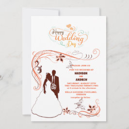 Convite o casamento elegante clássico da silhueta