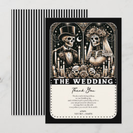 Convite O CASAMENTO Esqueletos de Tarot Noiva e Noivo