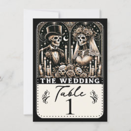 Convite O CASAMENTO Esqueletos do Tarot Número da Mesa de