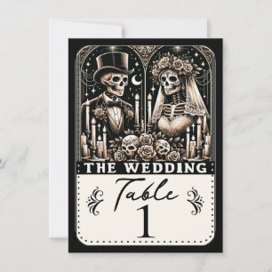 Convite O CASAMENTO Esqueletos do Tarot Número da Mesa de 