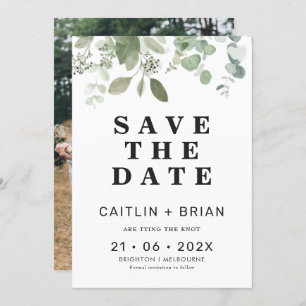 Convite O Casamento Moderno Eucalipto Salva A Data