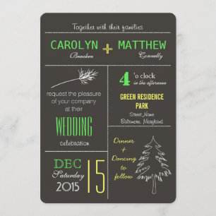 Convite O casamento moderno na árvore das madeiras deixa o