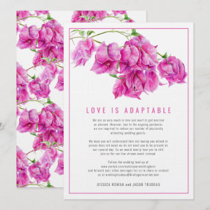 Convite O casamento mudou para o fluxo real bougainvillea