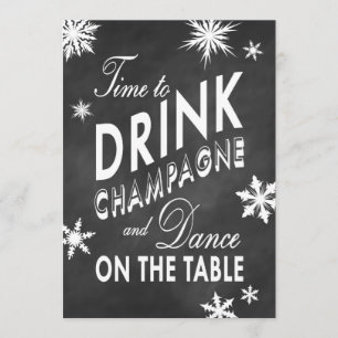 Convite O casamento no inverno convida a hora de beber