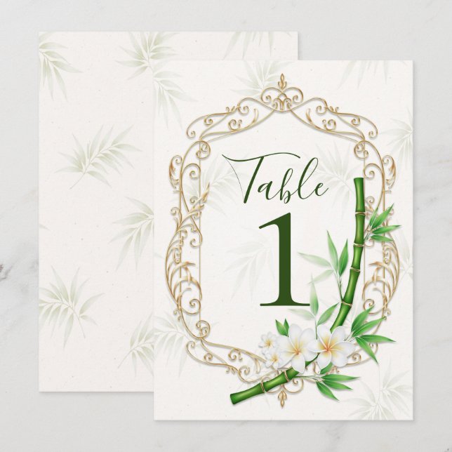 Convite O Casamento no Jardim Imperial de Bambu Tropical  (Frente/Verso)