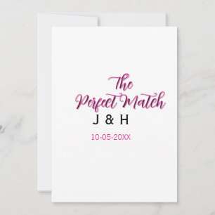 Convite O casamento perfeito rosa preto nome data casal