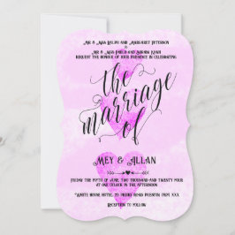 Convite O casamento personalizado convida os corações trad
