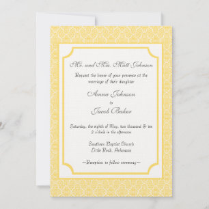 Convite O casamento tema damasco simplesmente clássico