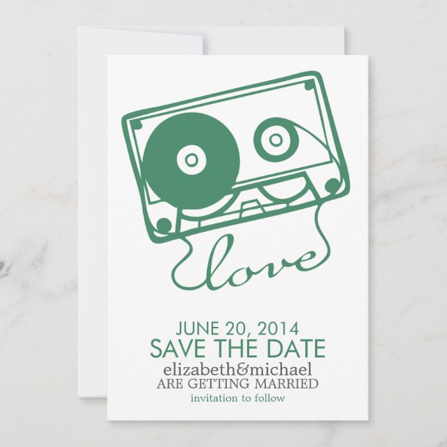 Convite O Casamento The Perfect Mix Salve a Data {verde} (Frente)