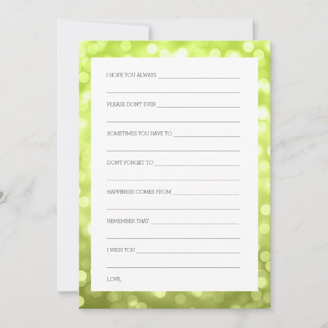 Convite O chá de casamento deseja luzes Chartreuse do (Frente)