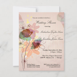 Convite O chá de casamento floral da aguarela convida