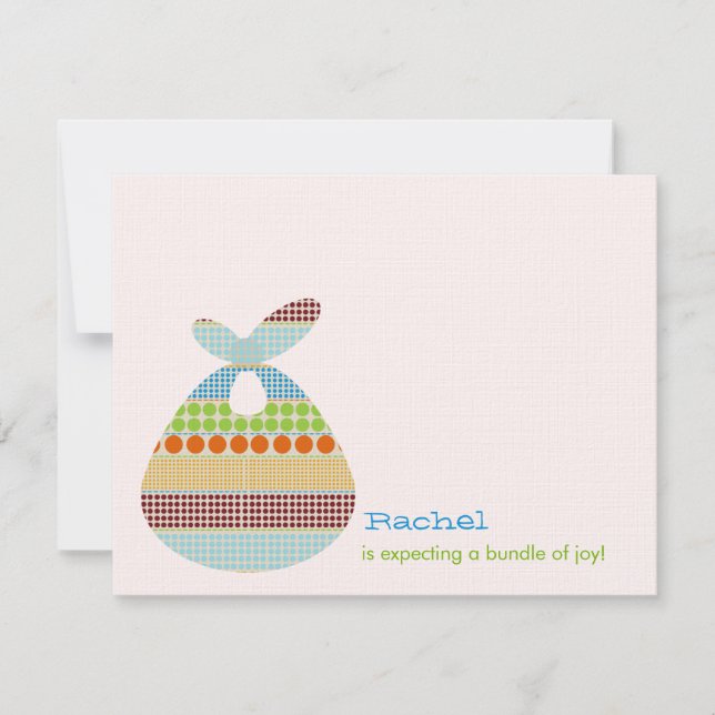 Convite O chá de fraldas Boho do menino pontilha o pacote (Frente)