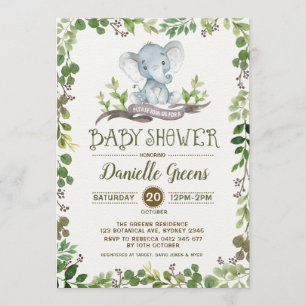 Convite O chá de fraldas botânico das hortaliças da folha