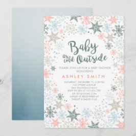 Convite O chá de fraldas convida-o é flocos de neve