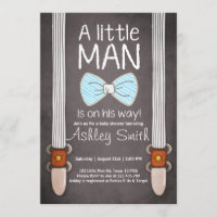 O chá de fraldas convida o marrom azul do laço