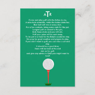 Convite O chá de fraldas convida para a excursão do golfe