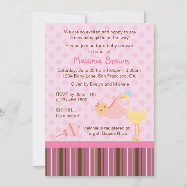 Convite O chá de fraldas da entrega especial convida [o (Frente)