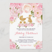 o chá de fraldas da irmã mais velha convida