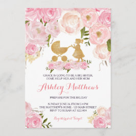 Convite o chá de fraldas da irmã mais velha convida