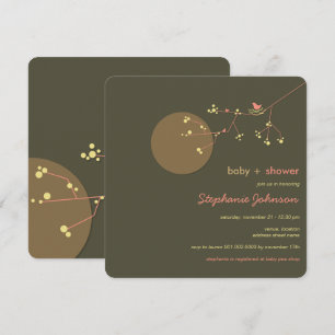 Convite O chá de fraldas da menina da árvore genealógic