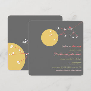 Convite O chá de fraldas da menina da árvore genealógic