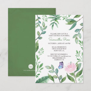 Convite O chá de fraldas da menina da borboleta convida,