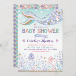 Convite O chá de fraldas da sereia convida sob o partido