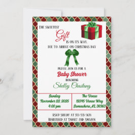 Convite O Chá de fraldas de Natal mais doce