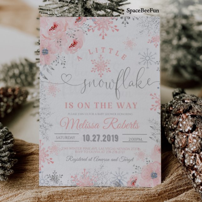 Convite O Chá de fraldas do Floco de Neve Um Pouco está li (Snowflake Baby Shower Invitation A little Is on
Snowflake Baby Shower Invitation )