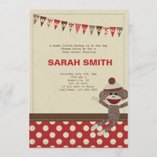 Convite O chá de fraldas do macaco da peúga convida