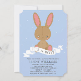 Convite O chá de fraldas enchido do menino do coelho de